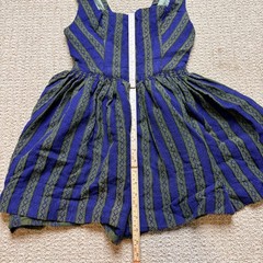 Lodenhut Innsbruck Vintage Austrian Dirndl Dress Blue Green Striped Folk Size 36