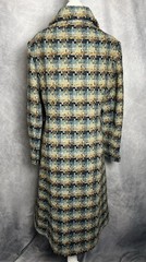 Vintage 1960s Retro Mod Tweed Coat Regal Garment Co. Teal Beige Blue Sz M