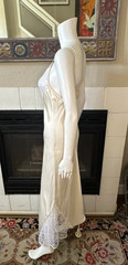 ADAGIO NORDSTROM luxury peignoir 100% silk champagne Nightgown lingerie vtg Lg