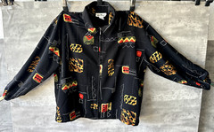 Vintage Erin London Abstract Geometric Jean-Michel Basquiat Style Jacket Size L