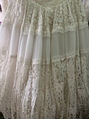 Vtg 1950’s Maurer Ivory Full Lace Wedding Dress-Bust 30/2XS