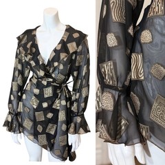 RARE Vintage 90’s SHEER MAICK HAROLD PARIS WRAP TOP S Avant Garde