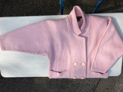 NWT IB Diffusion LG long cardigan duster coat pink wool mohair blend VTG
