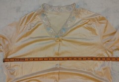 Vintage Vanity Fair Peignoir Robe Gown Yellow Womens sz 38 Lace Trim Made in USA