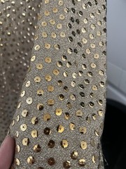 Mollie Paris Vintage 1970s Gold Sequin Evening Gown