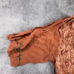 Papillon Maxi Dress Womens XL Burnt Orange NWT Vintage 90s Crushed Velvet Boho
