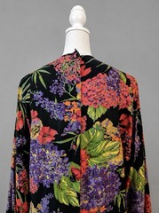 Vintage Pat Argent Petites Vibrant Floral Dolman Sleeve Shift Dress Sz 14 Large