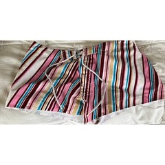 Vintage 1970’s Girl Star Striped Shorts Front White Tie Made In Brazil Size 3 Pi