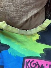 1989 Vintage Hand painted Neon Kozmik Crewneck Sweater Size XL.