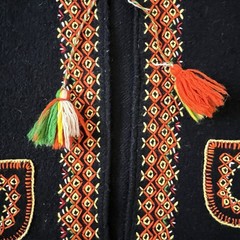 Vintage Ukrainian Ethnic Folk Kiptar Embroidered Wool Vest Women’s Medium