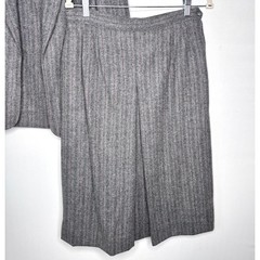 80s Wool Herringbone Blazer and Skirt Set Size M Classic English Countryside