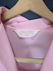 Vintage Avon Roses Roses Hostess Gown Caftan Maxi Dress Size Medium Pastel Pink