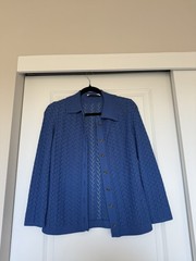 Vintage 70s Baby Blue Kimberly Dacron Polyester Set Top Skirt Size 8/S