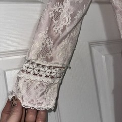 Vintage Scott McClintock Size 10 Peach Pink Edwardian Drop Waist Pleated Dress