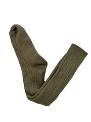 VTG Socks Hosiery 80s Cable Knit Brown NOS 7-9 19″ USA Stockings School Girls.