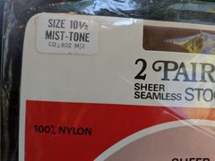 Vintage Thigh High Stockings Seamless 1pr Nylons Mist Tone 10-1/2 #7