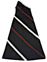 Vintage Dress Ayres Unlimited Size S 60s One Shoulder Black Diagonal Stripe Maxi