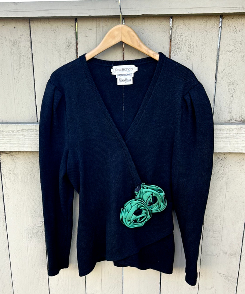 Raul Blanco Nieman Marcus Vintage Sweater Hand Loomed 1980’s Wrap Style Sz 12