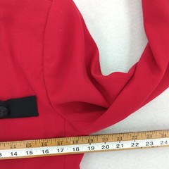 Vintage 1980s DONCASTER Women’s Skirt Suit Red / Black Crepe 100% Wool Sz 12