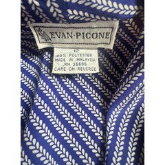 Vintage Evan Picone Size 12 (vintage size) Blue White Wrap Blouse Long Sleeve