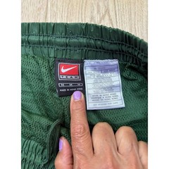 Nike Team Vintage Green Nylon Windbreaker Track Pants Mesh Lined 90s Womens M