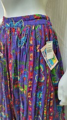 NWT Vintage BLUE CABANA Colorful Cotton Skirt Purple Blue Pink Floral – Size M/L