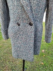 NEW YORK GIRL Vintage Sz Sm/Med Womens Coat Wool Car-Length Satin Lining USA