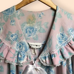 Vintage Apostrophe Sears Union Made Floral Ribbon House Coat Robe Duster M 12-14