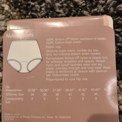 Vintage J C Penney Underscore 100% Antron lll Nylon Brief Panties Sz 6-10