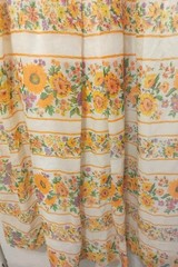 Vintage 70’s Handmade Orange & White Floral Long Prairie Maxi Lined Dress