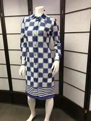 60s Vtg Mod Blue Square Nautical Dress, Rockabilly, Retro, Pin-Up, GoGo, Space