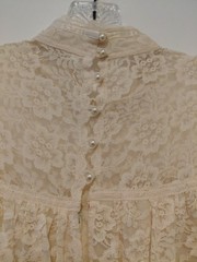 Gunne Sax Vintage 1970’s Cream Lace Wedding Dress Maxi Prarie Western Size 13