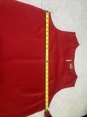 Vtg 90s Notations Woman Plus Red Sleeveless Blouse Tank Top 2X Poly Side Slit
