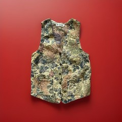 Vintage 90s Grandma’s Tapestry Rose Garden Waistcoat Cottagecore Woven Vest M/L