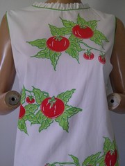 Vtg 60’s VESTED GENTRESS Pop Art Whimsical TOMATO Tomatoes Print Sheath Dress 12