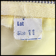 Vintage 50s Pastel Yellow Prom Dress Ball Gown XS Formal Cupcake Flaws 24″ Waist