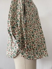 Mid Century Handcrafted Floral Cotton Smock Top Artist Workwear Folk Prairie OS