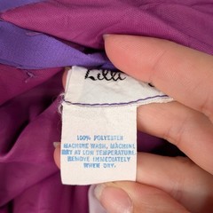 Vintage 1970s Lilli Diamond California Purple Floral Chiffon Dress Fits XS/S