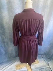 VTG 70s Parade New York Secretary Dress XS Plum Purple Union Made Flannel Feel