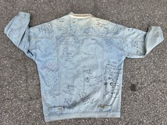 Senior Cords Style Denim Jacket Handwritten High School Varsity Chore Coat VTG