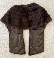 Mink Capelet Stole Dark Brown Vintage 50’s-60’s One Size Fits Most Gorgeous!