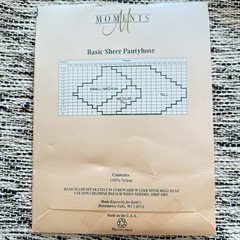 MOMENTS Basic Sheer Reinforced Toe Pantyhose Medium Tall Beige USA NOS