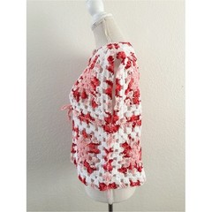 Handmade Crochet Granny Square Vest Size M Pink White Boho Tie Front