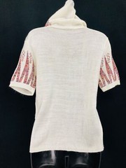 Vintage shirt lot, 1970 1980 deadstock sweater vest white teal red hood top L