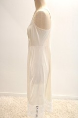 Vintage Full Dress Slip size 38 White Nylon Shadow Panel Wide Lace Trim White