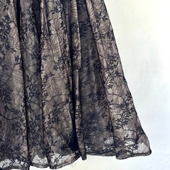 Vintage 1950s Navy Pink Floral Net Lace Tulle Halter Party Dress Velvet Bows
