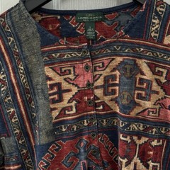 Vintage 90s Lauren Ralph Lauren Jeans Aztec Southwest Large Boho Cotton