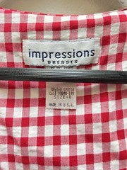 Vintage Impressions Gingham Prairie Print Dress Size 8 Made In USA