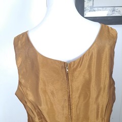 VTG Onyx Nite Gold Metallic Fit & Flare Dress 14 Classic Tulle Formal Prom Hoco
