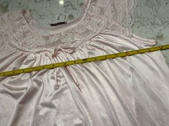 Vtg Gilead Pink Nylon Maxi Nightgown Lace Trim Hollywood Glamour Romantic S